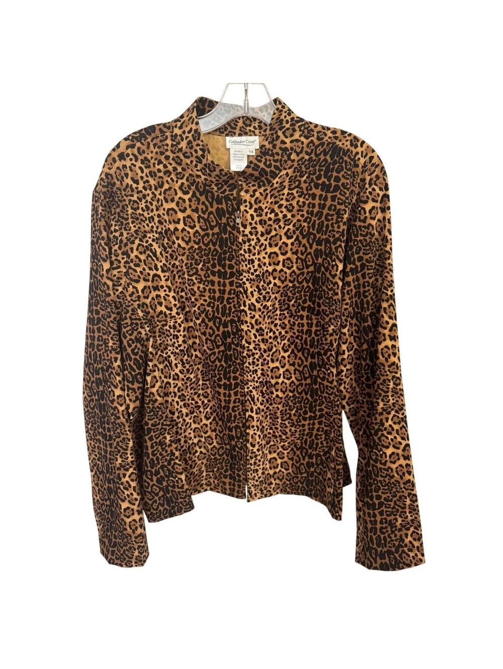 R165 Coldwater Creek 1X 25” PTP Cheetah Full Zip R0000165 - Coldwater Creek